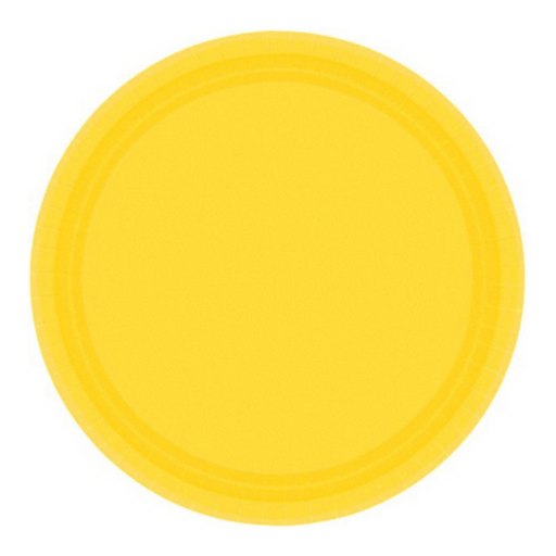 Ronis Paper Plate Round 23cm Yellow Sunshine 20pk