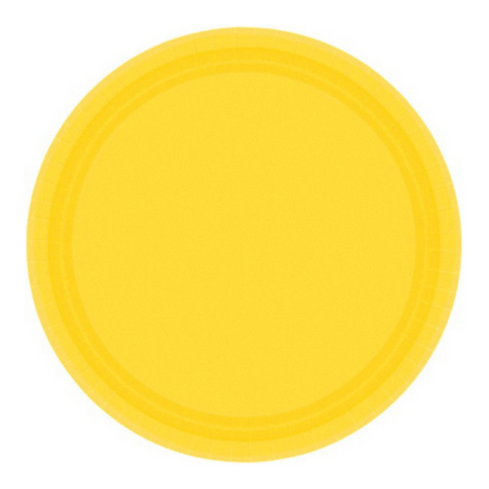 Ronis Paper Plate Round 23cm Yellow Sunshine 20pk