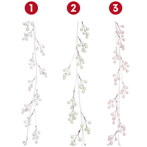 Ronis Pastel Pearl Berry Garland 150cm 3 Asstd