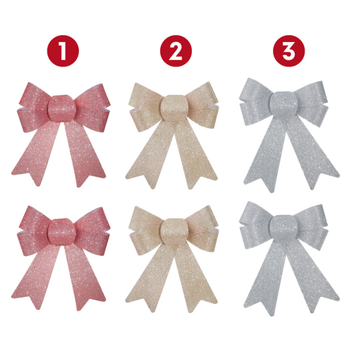 Ronis Pastel Sparkly Bow 2pk 3 Asstd