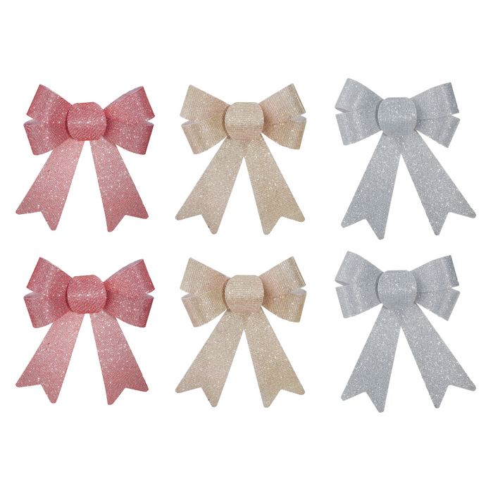 Ronis Pastel Sparkly Bow 2pk 3 Asstd