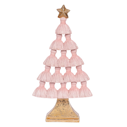 Ronis Pink Tassel Tree Polyresin 12x4x23cm