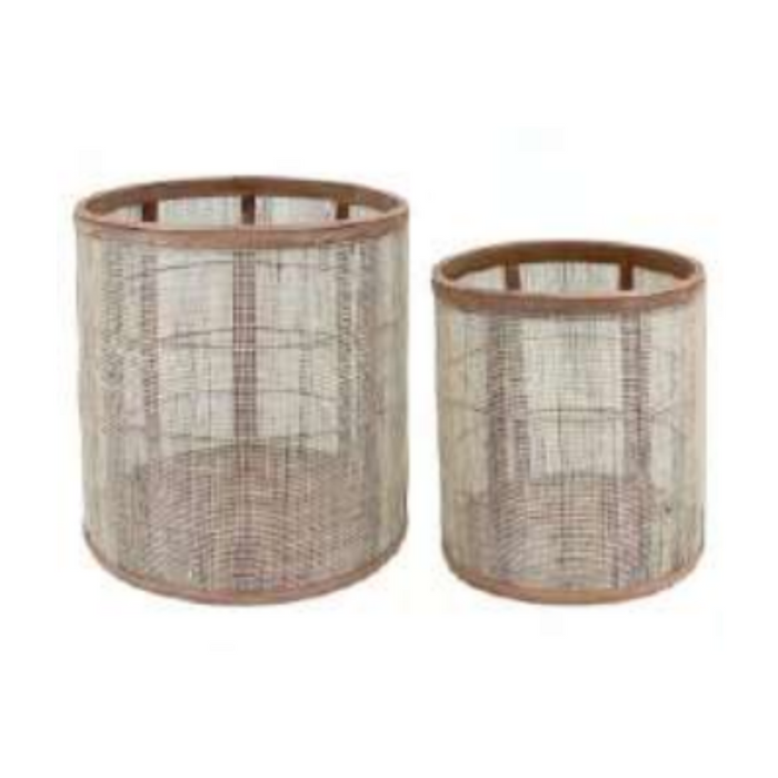 Ronis Rattan Planters Set 32x33cm / 25x28cm