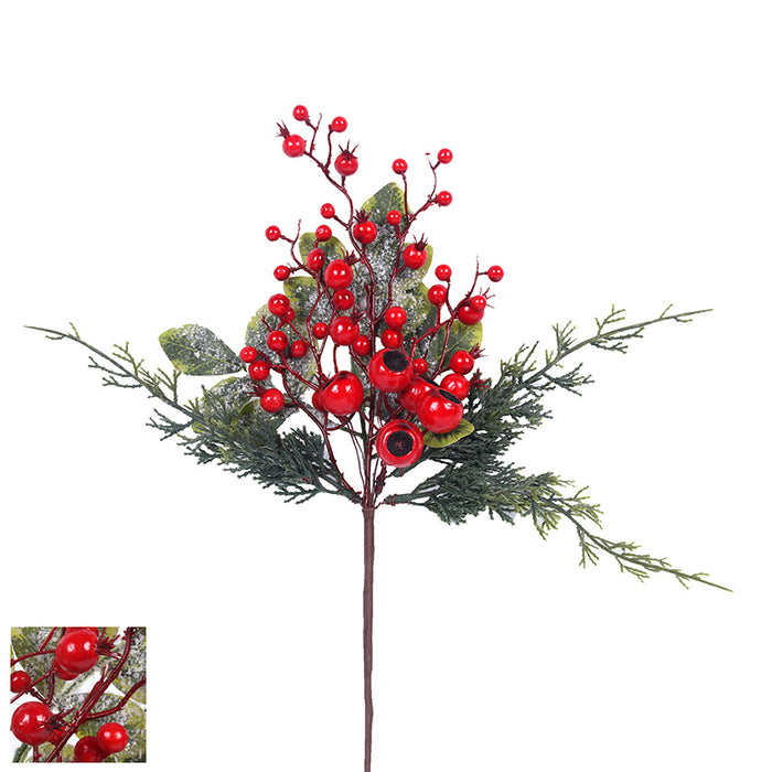 Ronis Red Berry and Leaves Pick 38cm