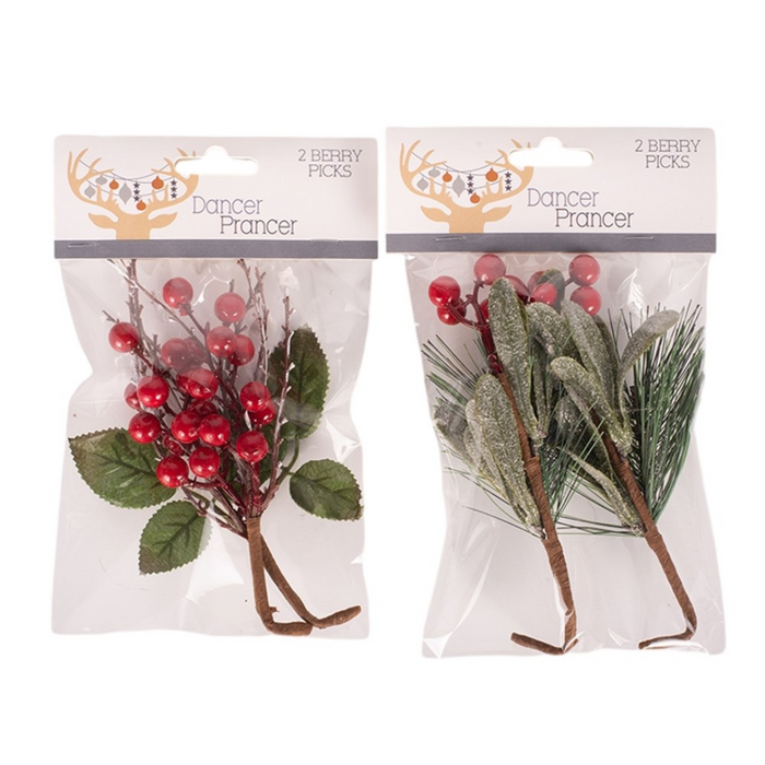 Ronis Red Berries Picks 10cm 2 Asstd