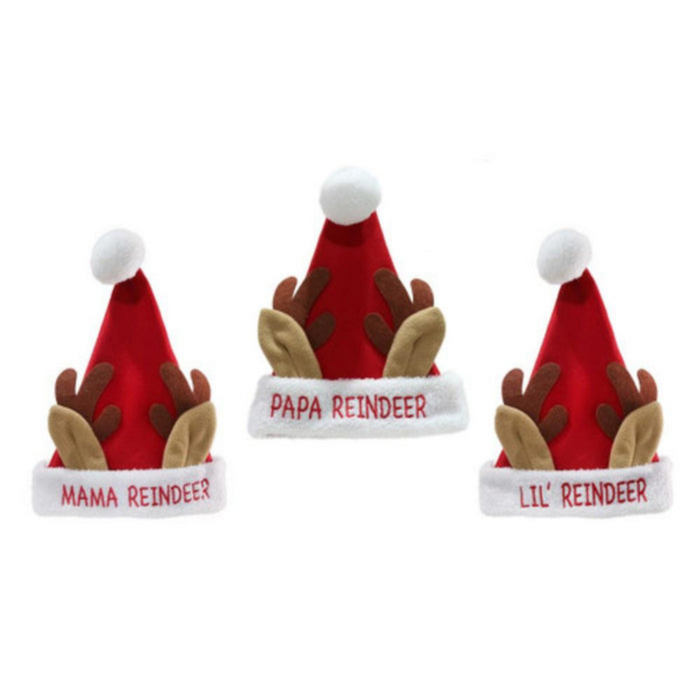 Ronis Reindeer Hat Family 3 Asstd