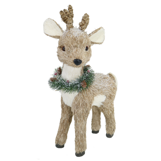 Ronis Reindeer Pine Deco with Bendable Antlers Snowy 40cm