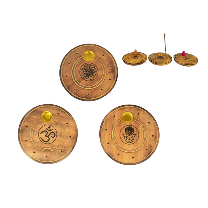 Ronis Round Incense/Cone Burner 10cm 3 Asstd