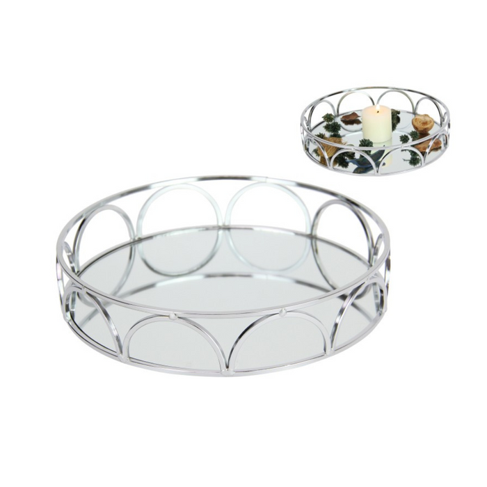 Ronis Round Mirrored Décor Tray 25cm