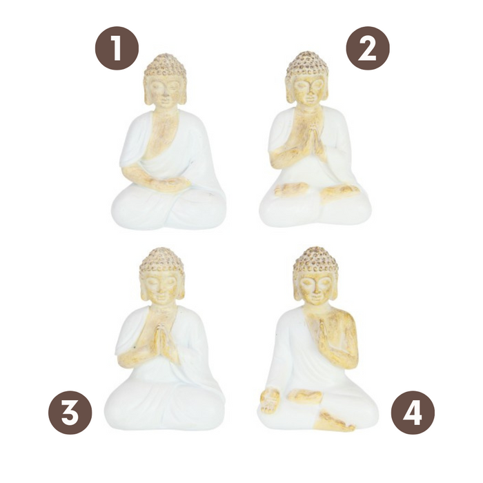 Ronis Rulai Buddha White & Natural 9cm 4 Asstd