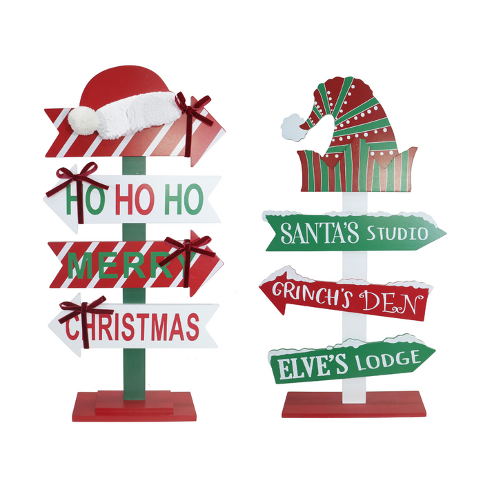 Ronis Santa/Elf Large Sign 2 Asstd