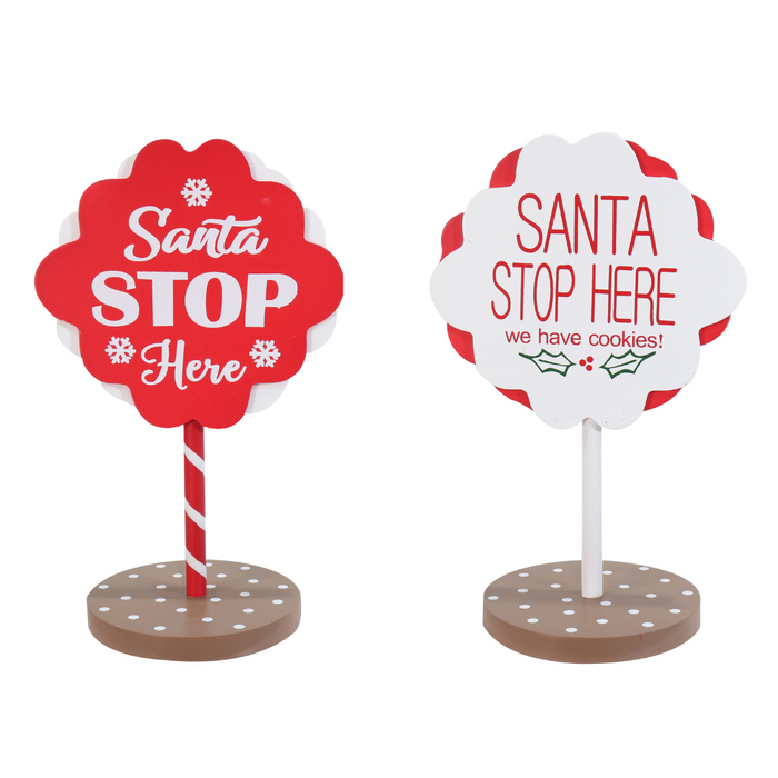 Ronis Santa Stop Table Sign 2 Asstd