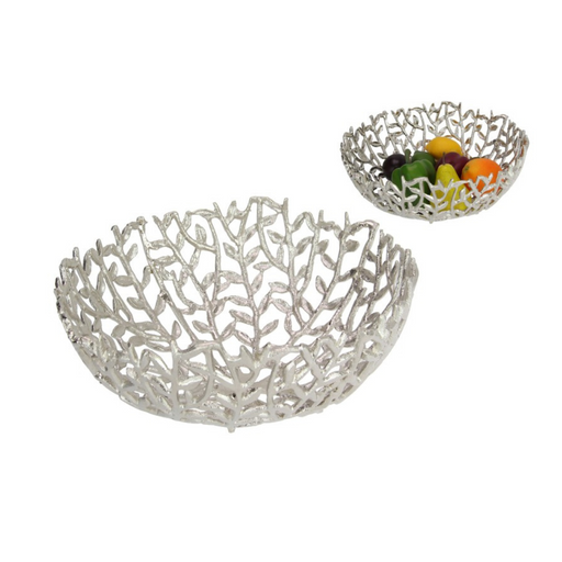 Ronis Silver Coral Decor Bowl 34cm