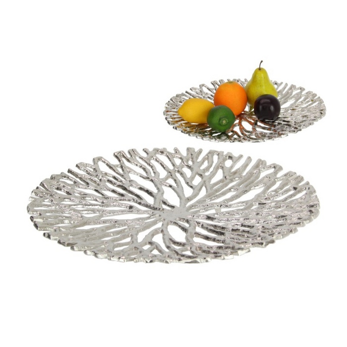 Ronis Silver Coral Decor Platter 35cm