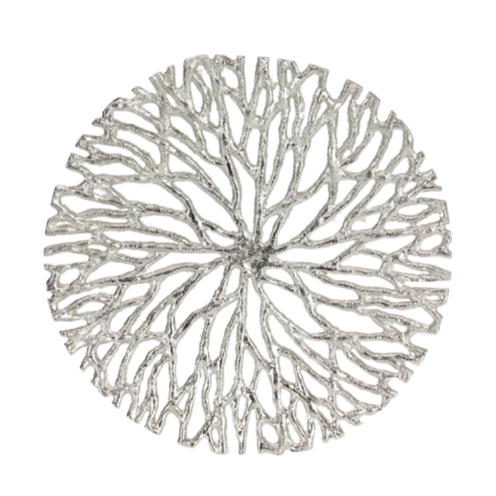 Ronis Silver Coral Decor Platter 35cm