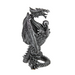 Ronis Silver Dragon Standing Holding Orb 22cm