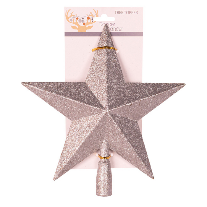 Ronis Silver Glitter Star Tree Topper 29cm