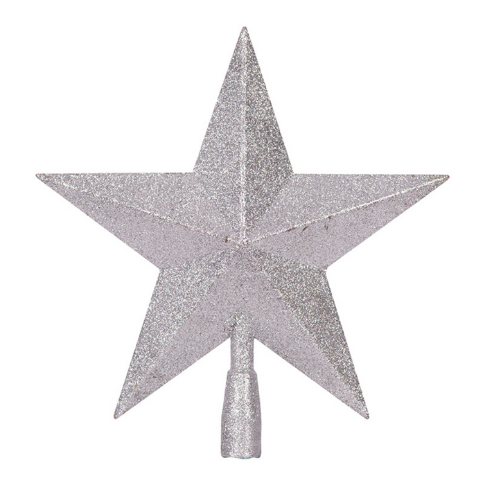 Ronis Silver Glitter Star Tree Topper 29cm