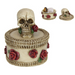 Ronis Skull On Box With Roses 8cm