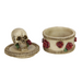 Ronis Skull On Box With Roses 8cm