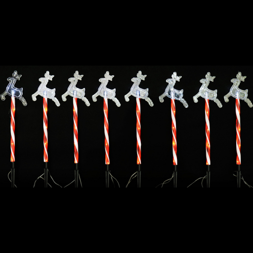 Ronis Solar Led Candy Reindeer Path Lights 8Pc