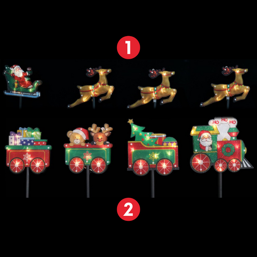 Ronis Solar Sleigh Train PVC Laser Path Lights 2 Asstd