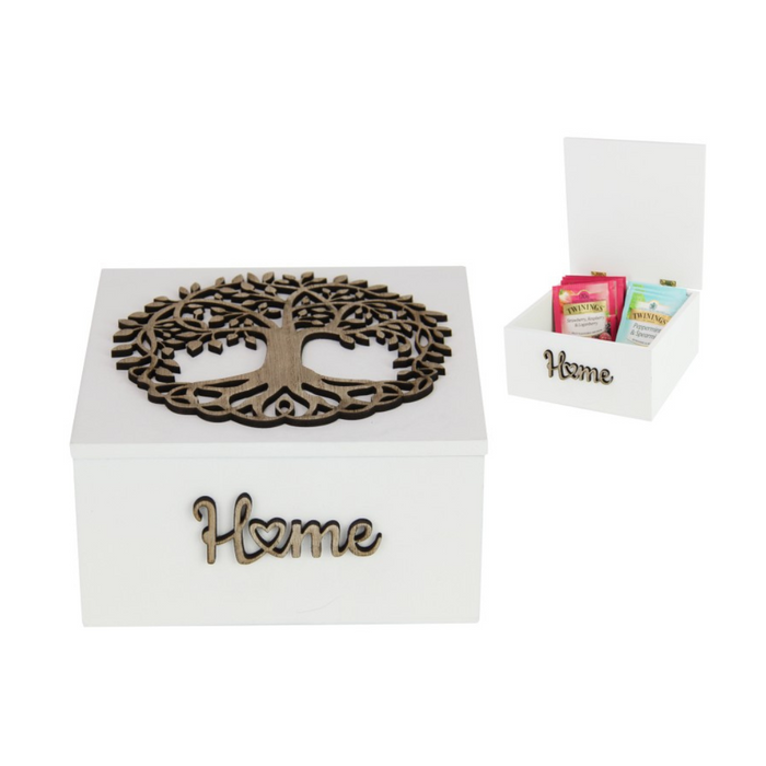 Ronis Square Box with Home & Tree of Life Design 15cm