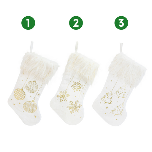 Ronis Stocking Deluxe Cream/Gold Foil 3 Asstd