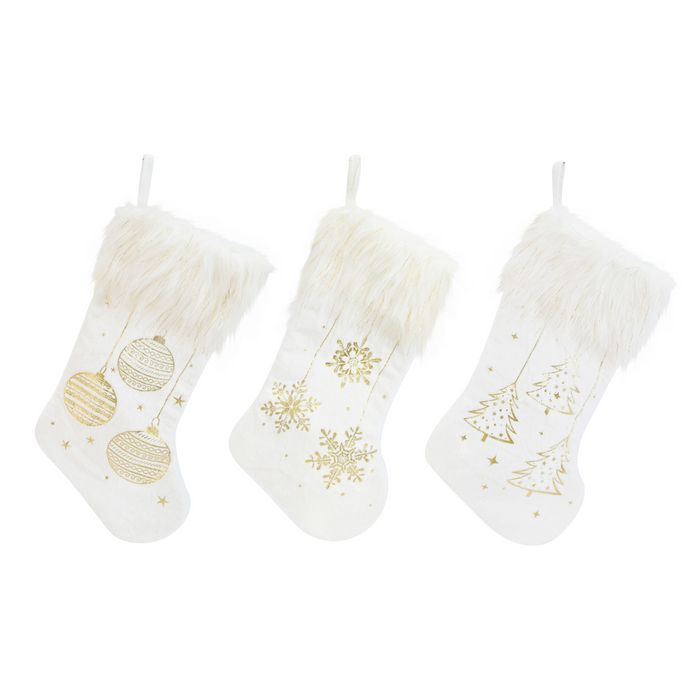 Ronis Stocking Deluxe Cream/Gold Foil 3 Asstd