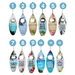 Ronis Surf Board Bottle Openers with Hanging String 20x7.5x1cm 12 Asstd