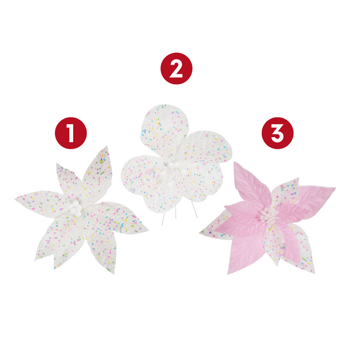 Ronis Sweet Sprinkles Poinsettia Clip 3 Asstd