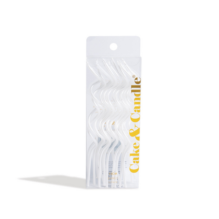 Ronis Swirly Cake Candles 13cm White 16pk