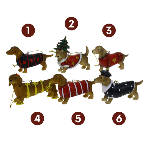 Ronis Tan Dachshund Hang Decs 6 Asstd