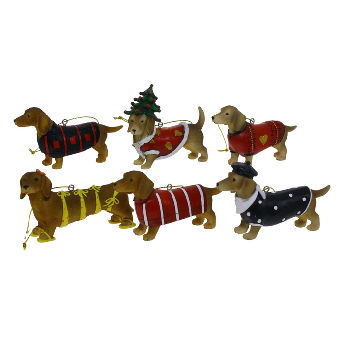 Ronis Tan Dachshund Hang Decs 6 Asstd