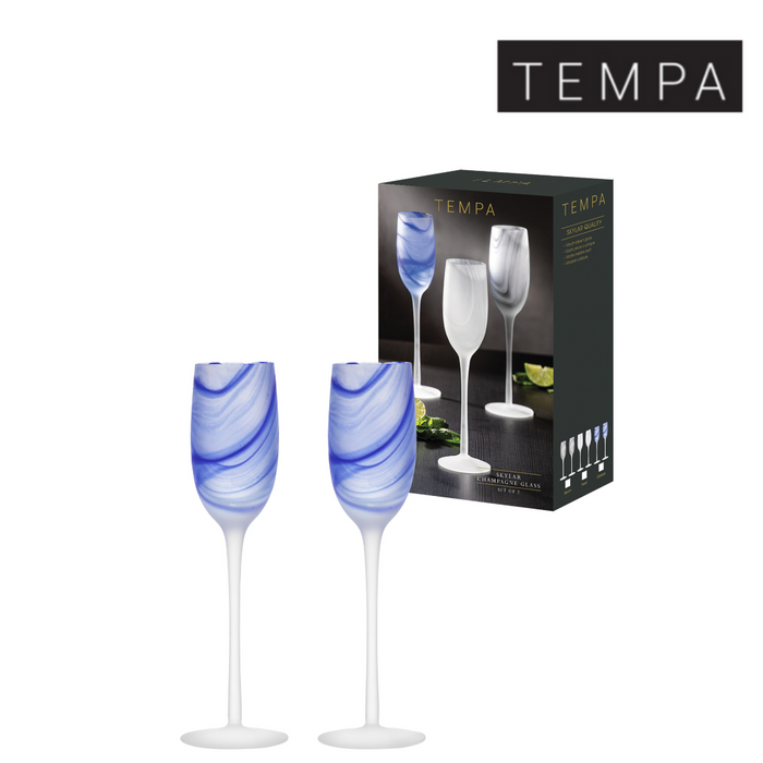 Ronis Tempa Skylar Champagne Glass Ocean 2pk