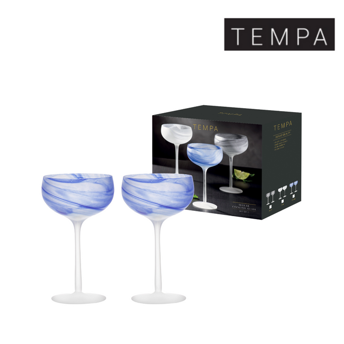 Ronis Tempa Skylar Cocktail Glass Ocean 2pk