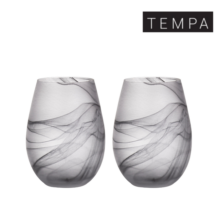 Ronis Tempa Skylar Stemless Glass Storm 2pk