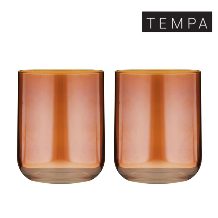 Ronis Tempa Verity Amber Lowball Tumbler 2pk