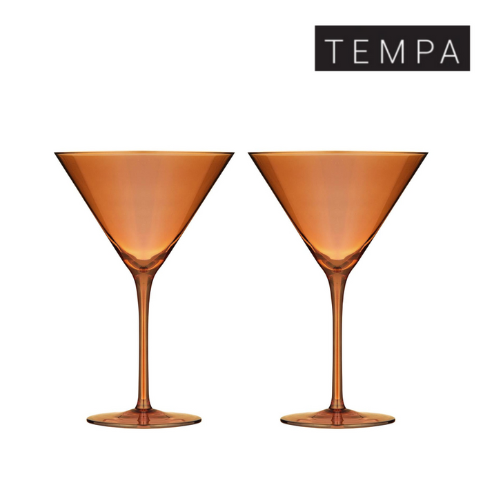 Ronis Tempa Verity Amber Martini Glass 2pk