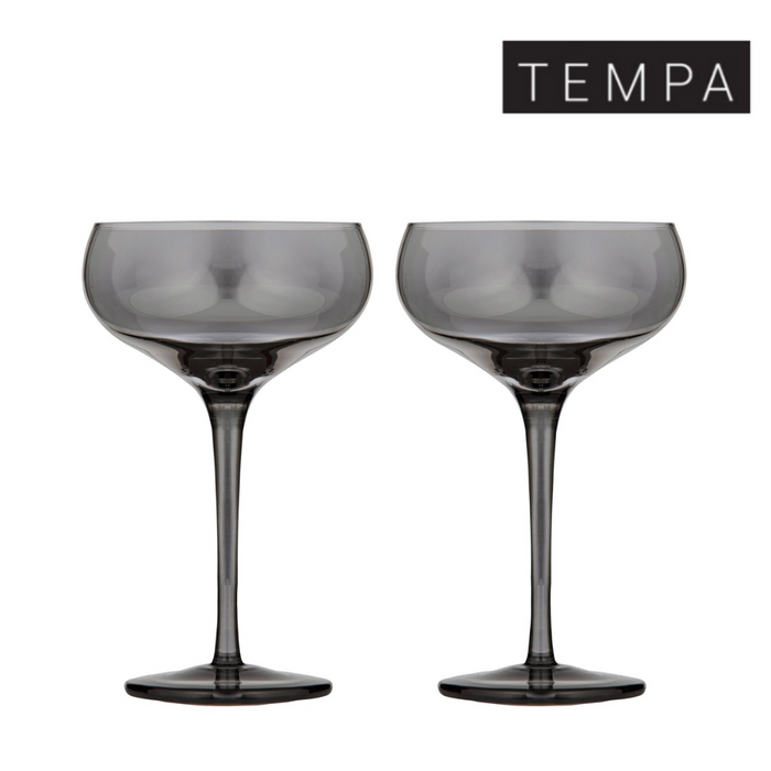 Ronis Tempa Verity Smoke Coupe Glass 2pk