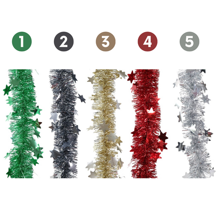 Ronis Tinsel 2M Die-Cut Stars 5 Asstd