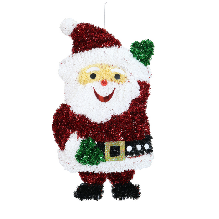 Ronis Tinsel Waving Santa Plaque