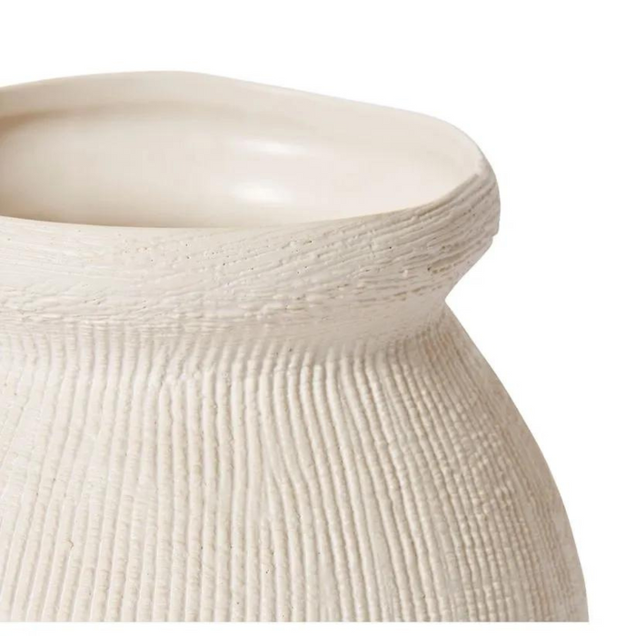 Wanda Vase 18x18x17cm Hessian White