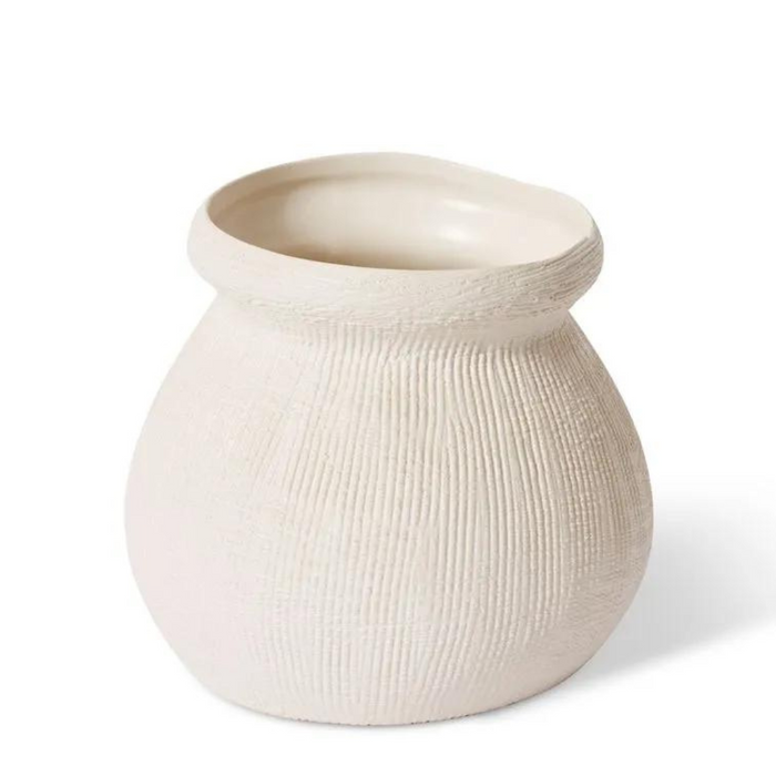 Wanda Vase 18x18x17cm Hessian White