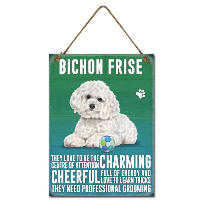 Metal Bichon Frise Wall Hanging 20x27cm