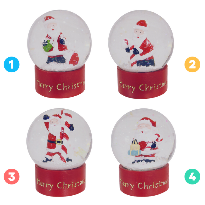 Waterball Santa 4.5cm 4 Asstd