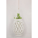 Ronis Wicker Plant Holder with Glass Holder 32cm White