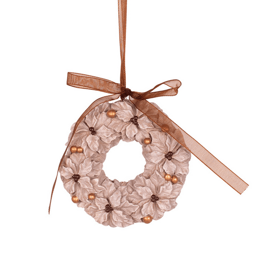 Ronis Wreath Polyresin Tree Ornament 8x1.5x8cm White