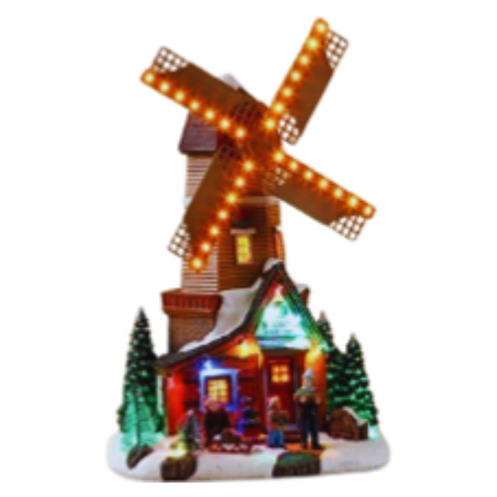 Christmas Led Windmill W Turning Function & Music 20 X 17 X 34 3Aa (Not Included) 8 Xmas Songs