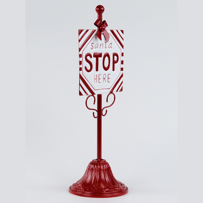 Santa Stop Here Sign 14x13.5x41cm